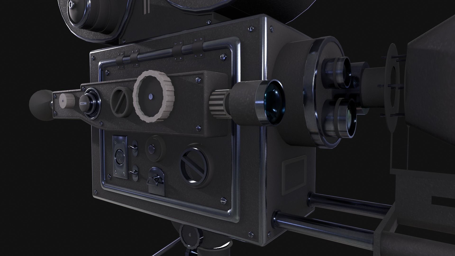 Classic Movie Camera 3D model_8
