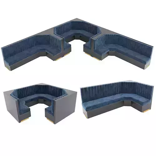 Restaurant bar sofa with corner module part 01 -two colors