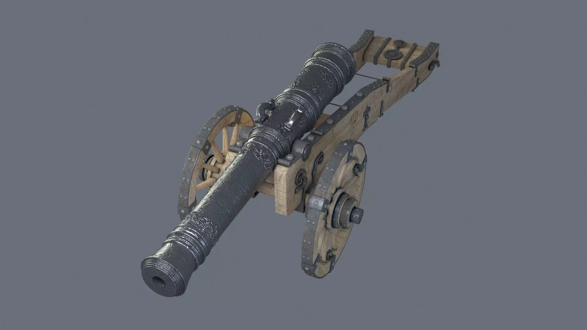 18th century Swedish cannon 3D model_0