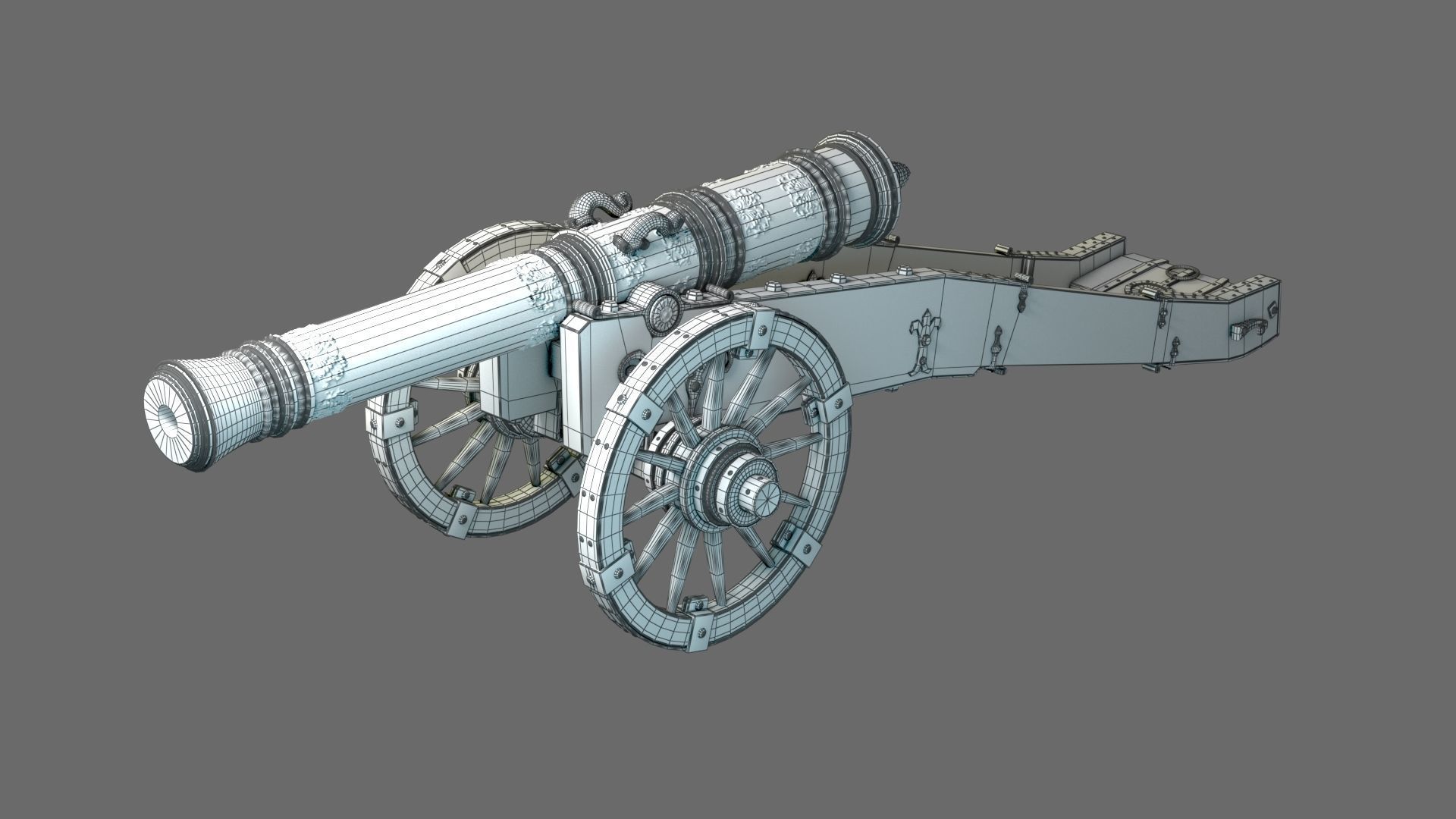 18th century Swedish cannon 3D model_3