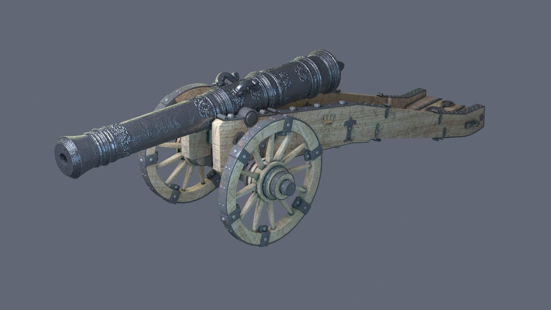 18th century Swedish cannon 3D model_2