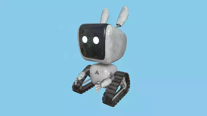 Cute Robot 03 Dirt Metal - Character Design Fashion Low-poly 3D model