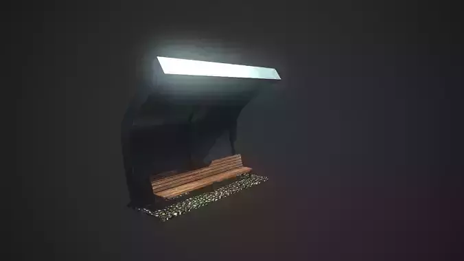  Low-Poly Bus Stop Bench