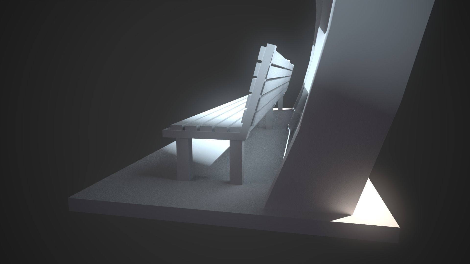  Low-Poly Bus Stop Bench Low-poly 3D model_9