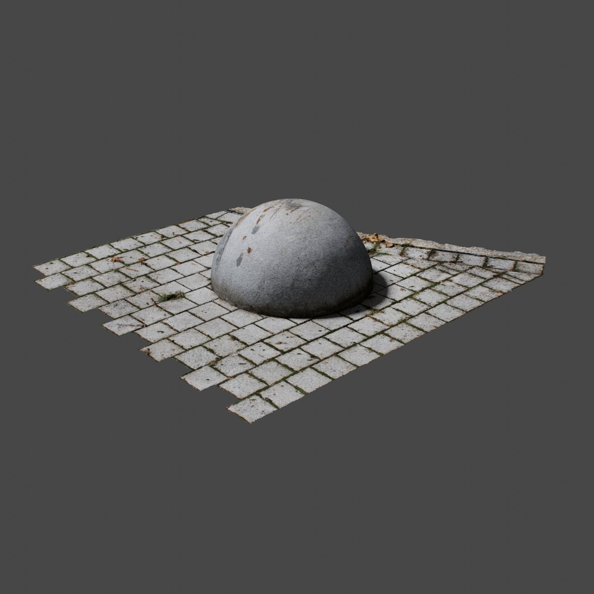 Concrete Ball 3D model_1