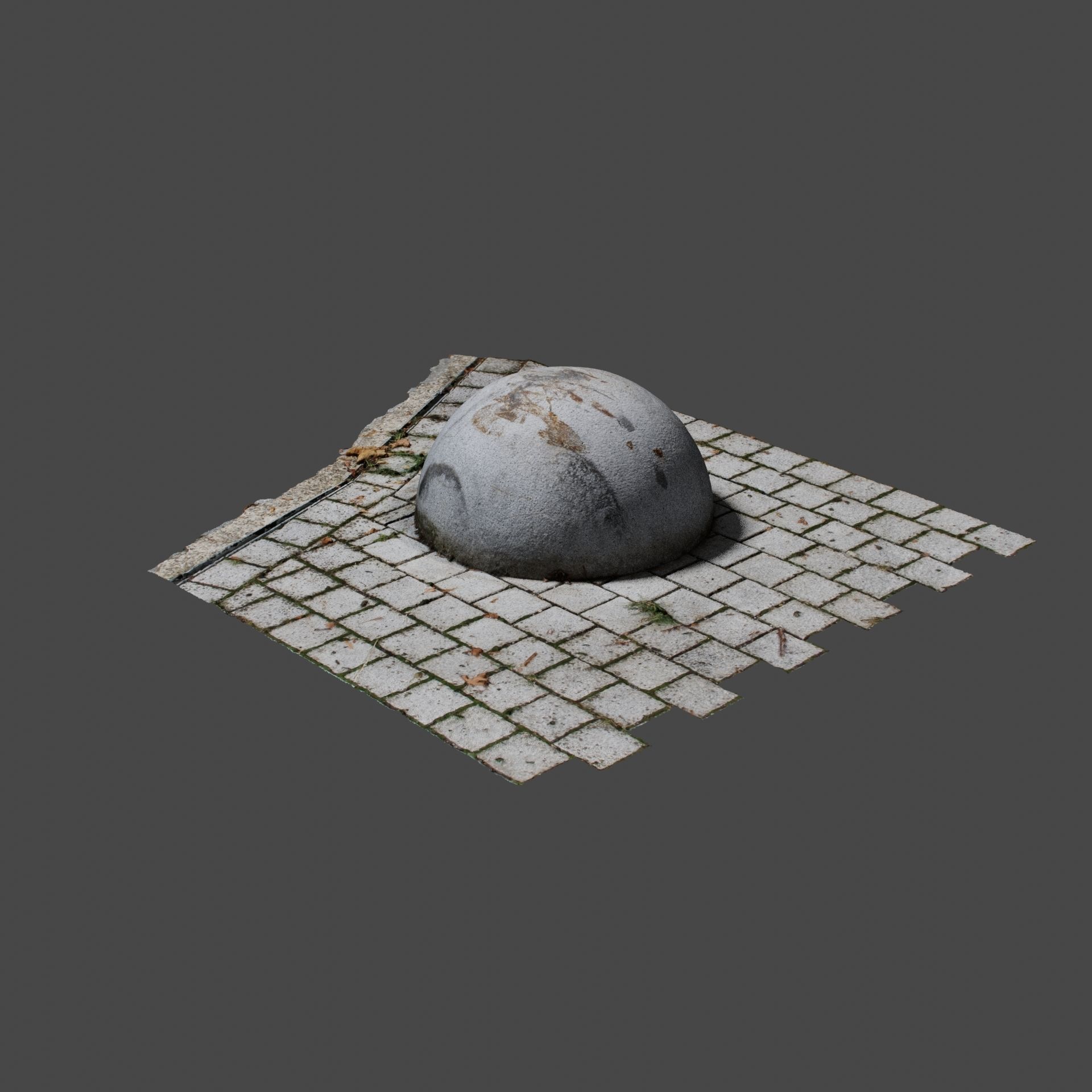 Concrete Ball 3D model_2