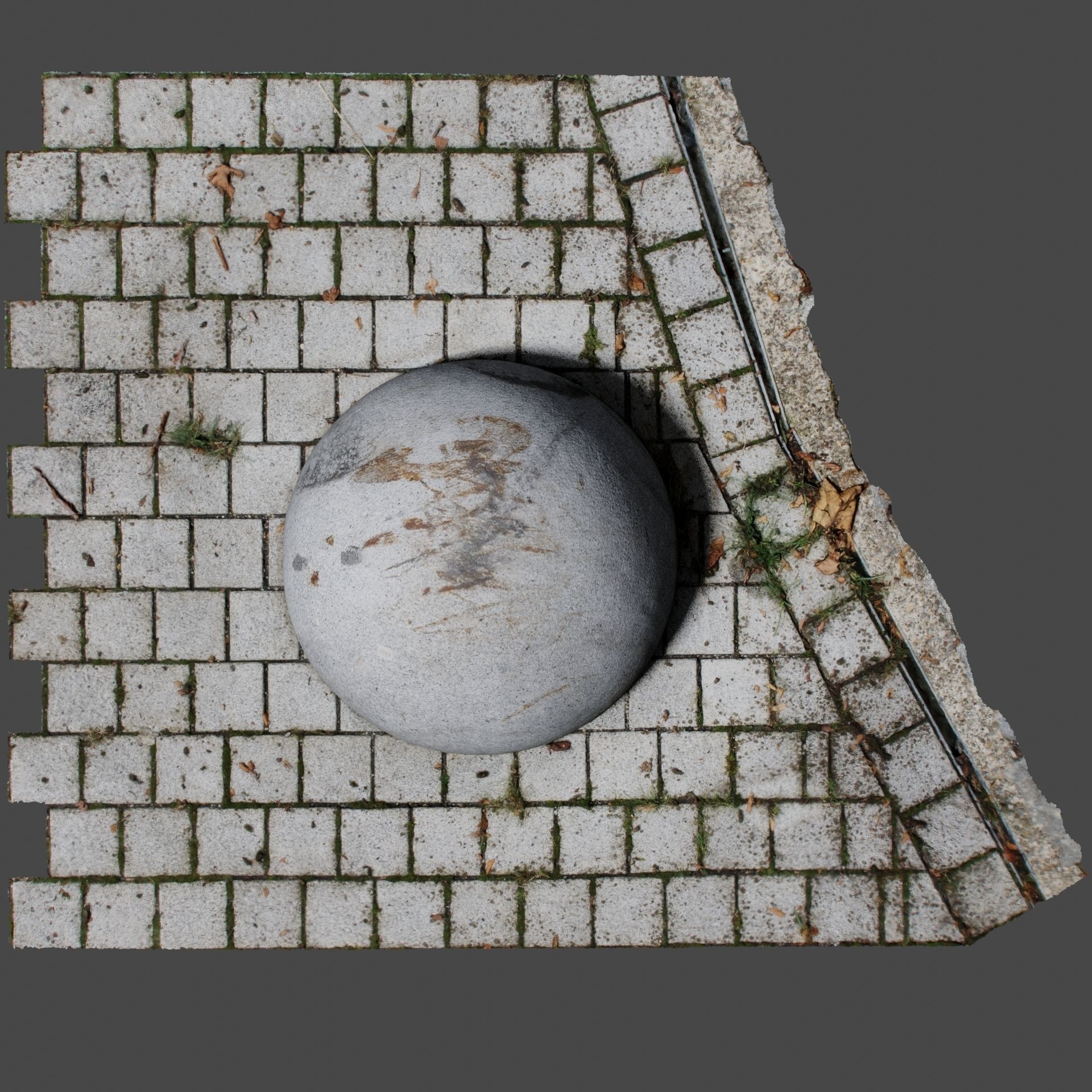 Concrete Ball 3D model_9