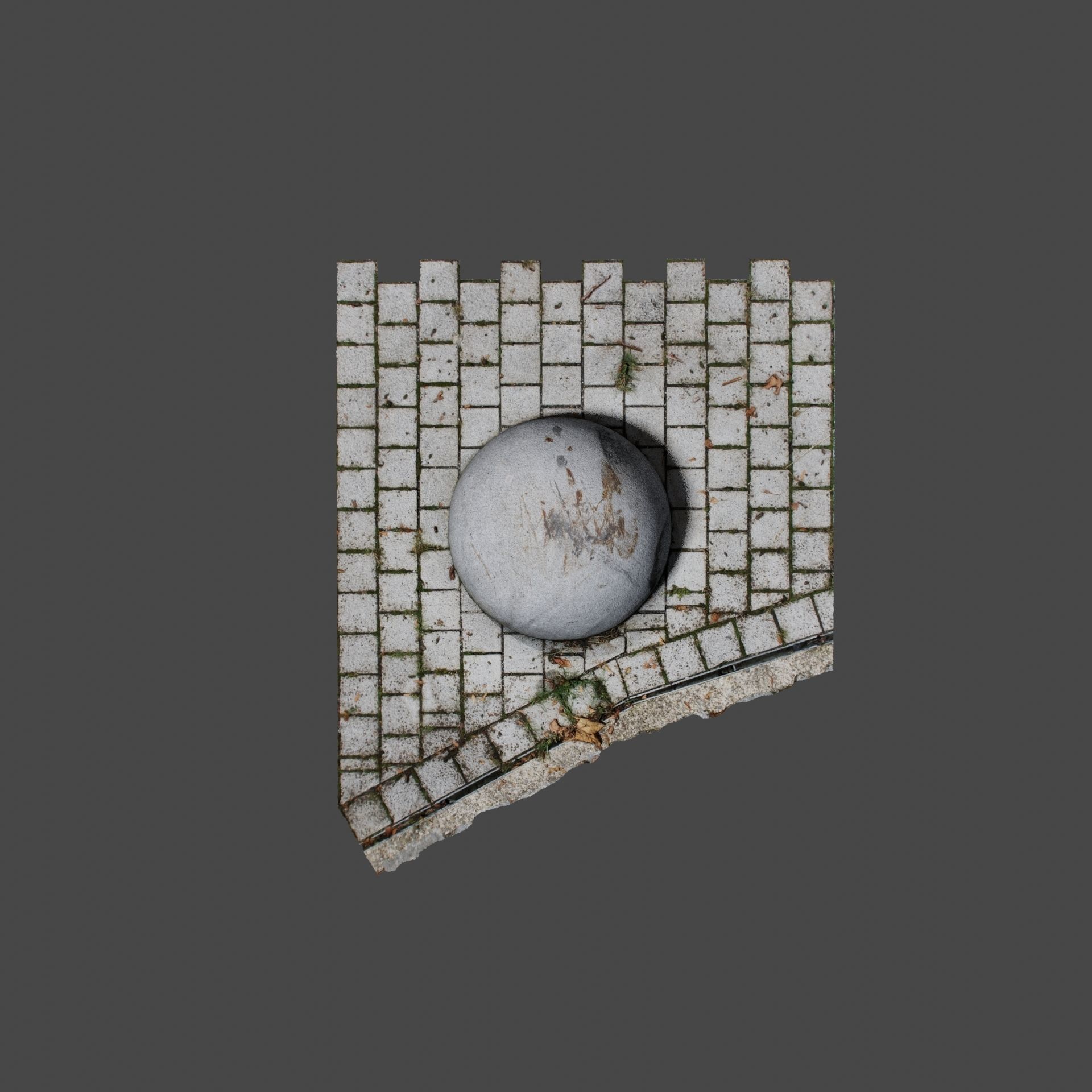 Concrete Ball 3D model_5