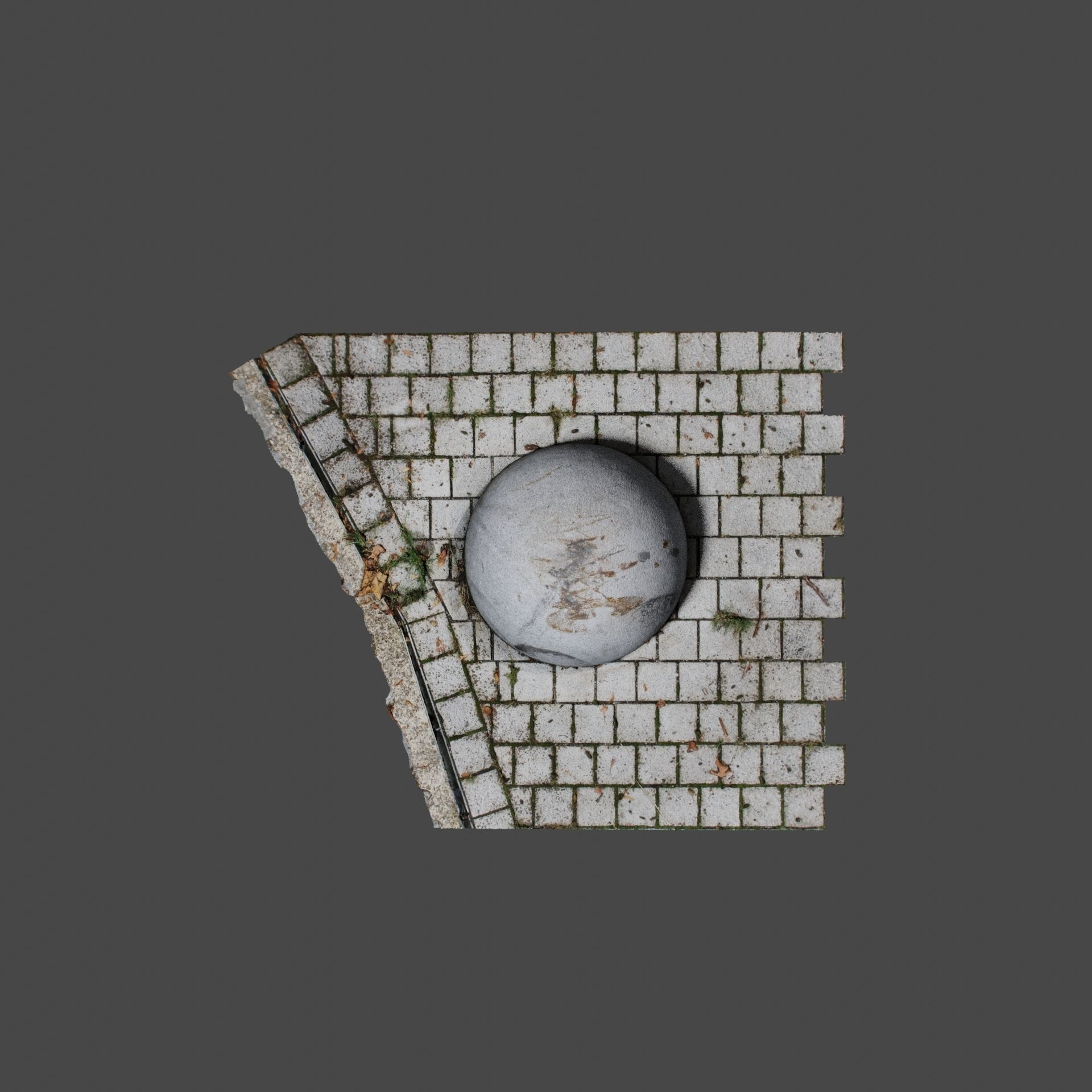 Concrete Ball 3D model_6