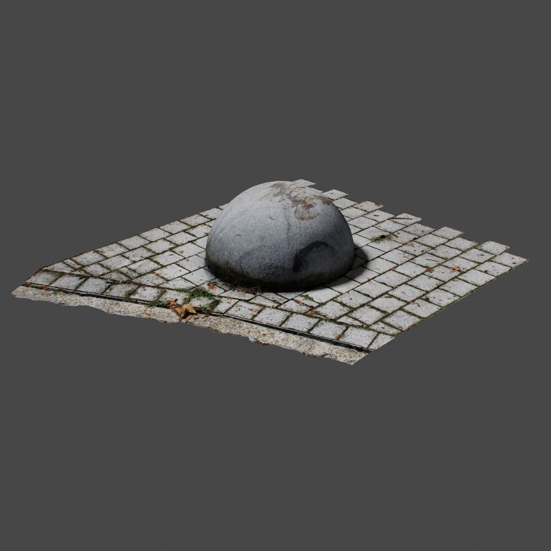 Concrete Ball 3D model_3