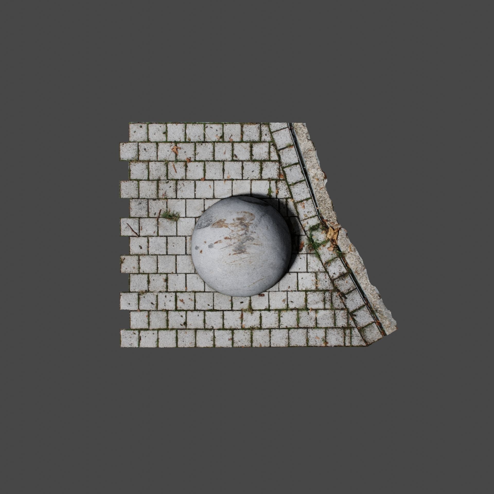 Concrete Ball 3D model_8