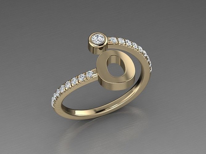 Jewelry Alphabet Diamond Ring O 3D print model