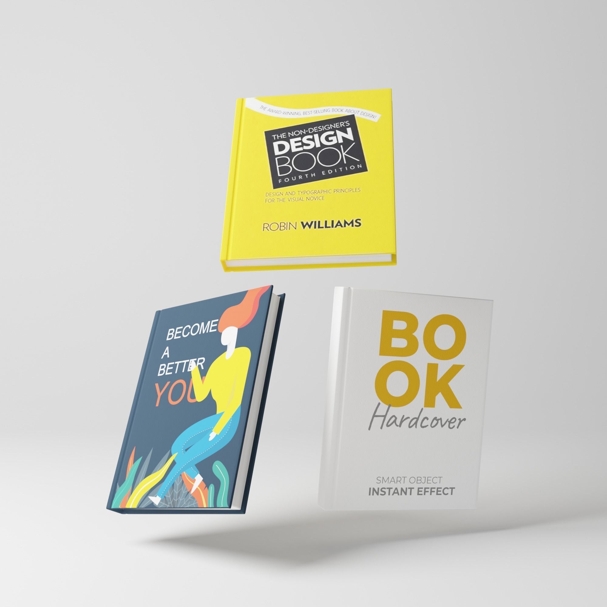 Books with plant in glass Free low-poly 3D model_2