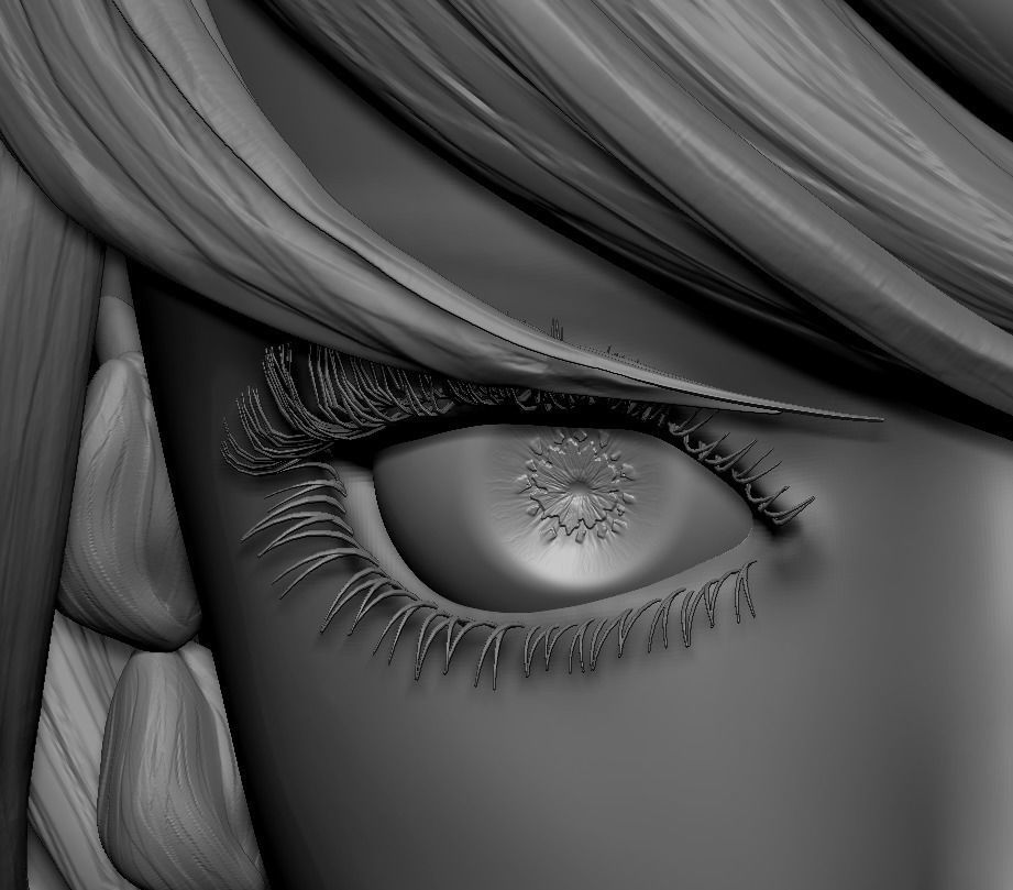 Female Eyes Eyeballs Eyelashes 3D model_6
