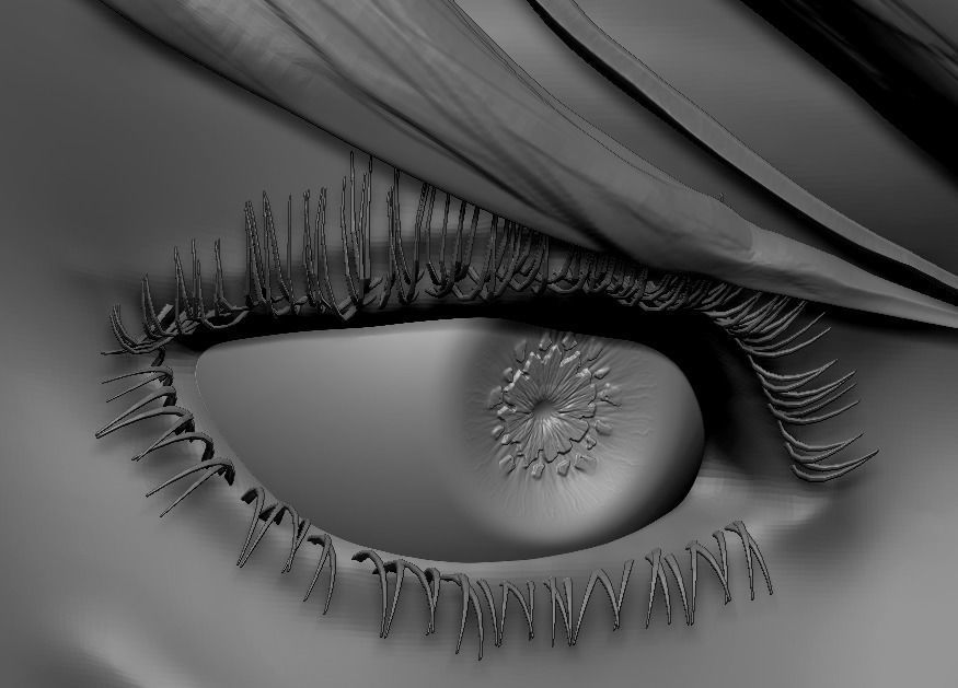 Female Eyes Eyeballs Eyelashes 3D model_7