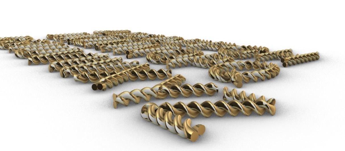 Twisted Gold 3D Letters Set 3D print model_2