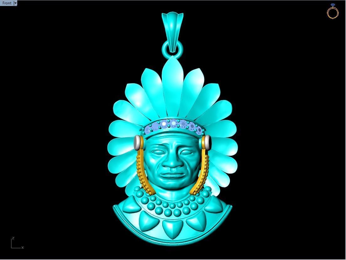 Tribal Pendant  - Aboriginal native pendant - N1007 3D print model_14
