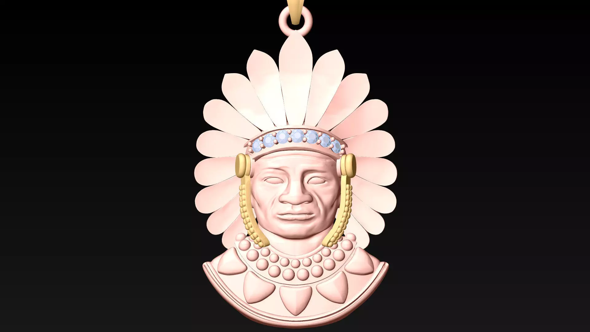 Tribal Pendant  - Aboriginal native pendant - N1007 3D print model_1
