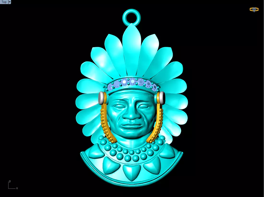 Tribal Pendant  - Aboriginal native pendant - N1007 3D print model_0