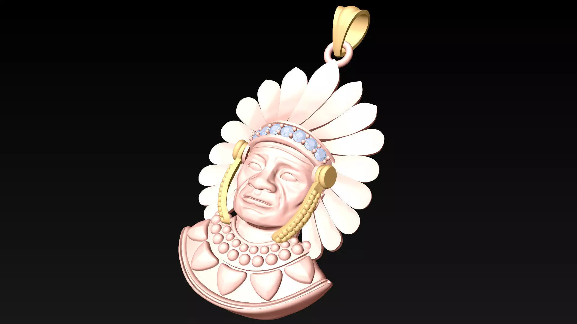 Tribal Pendant  - Aboriginal native pendant - N1007 3D print model_4