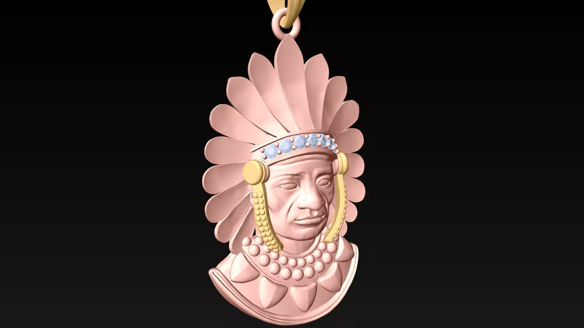Tribal Pendant  - Aboriginal native pendant - N1007 3D print model_2