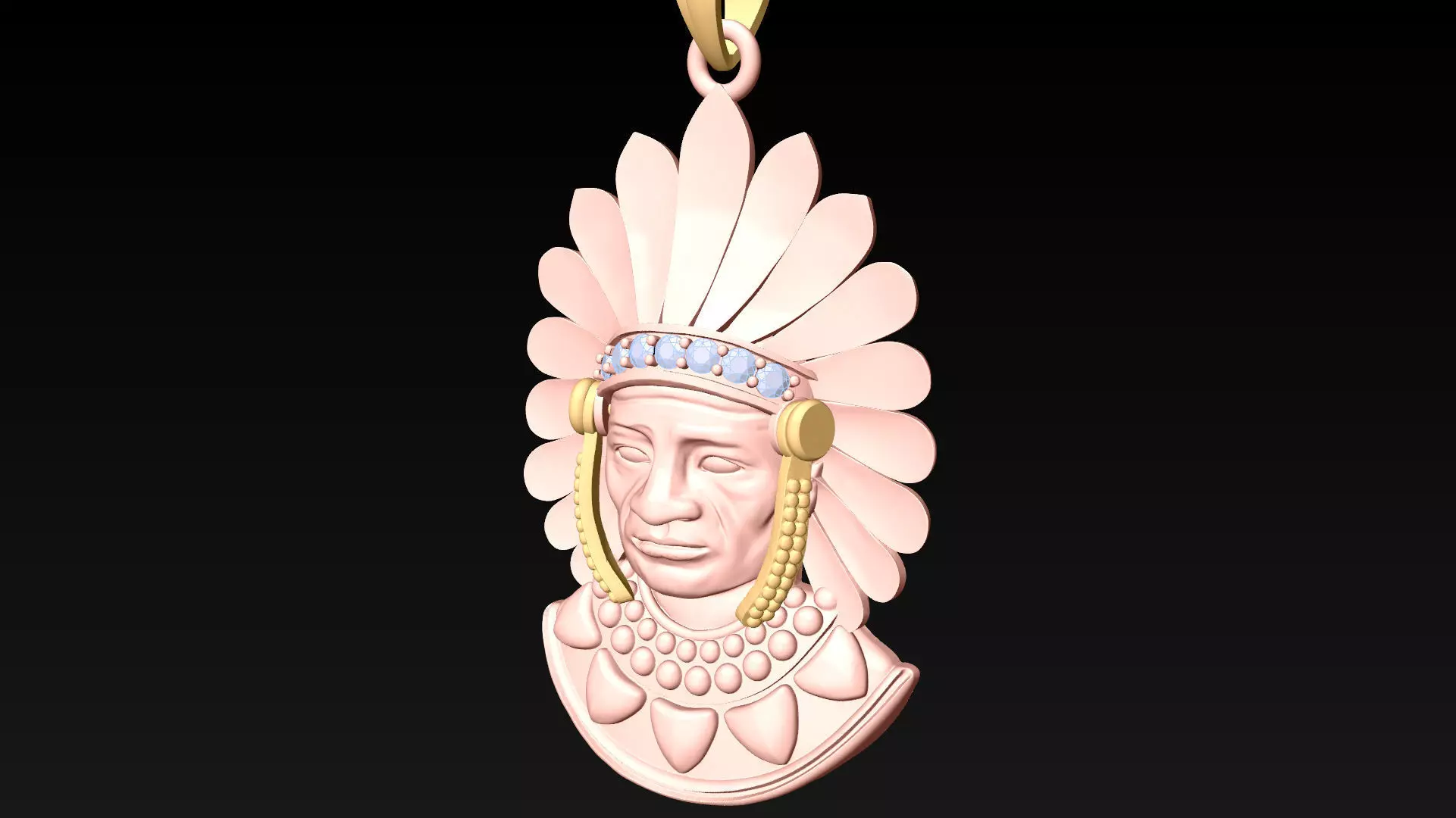 Tribal Pendant  - Aboriginal native pendant - N1007 3D print model_6