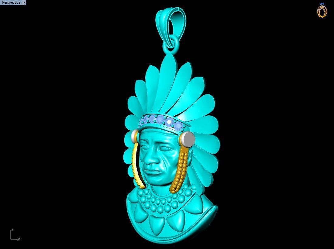 Tribal Pendant  - Aboriginal native pendant - N1007 3D print model_9