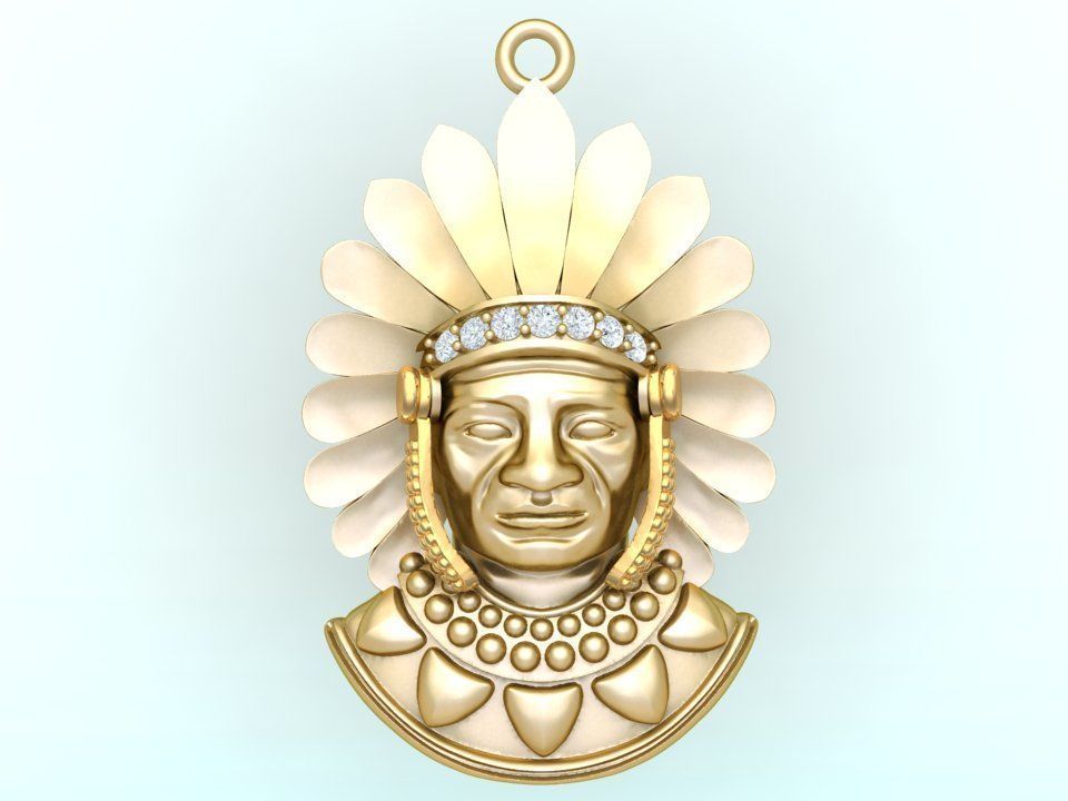 Tribal Pendant  - Aboriginal native pendant - N1007 3D print model_11