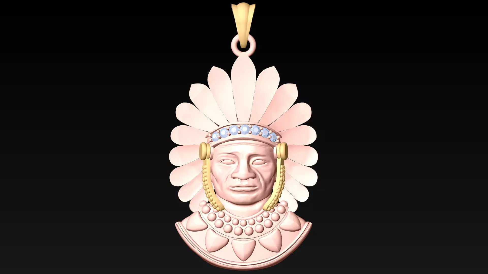 Tribal Pendant  - Aboriginal native pendant - N1007 3D print model_3