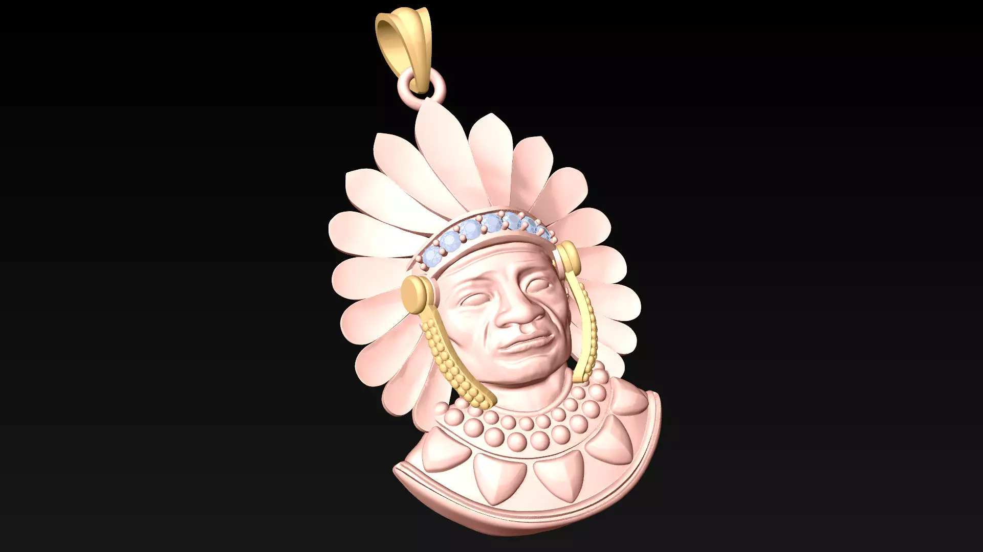 Tribal Pendant  - Aboriginal native pendant - N1007 3D print model_5