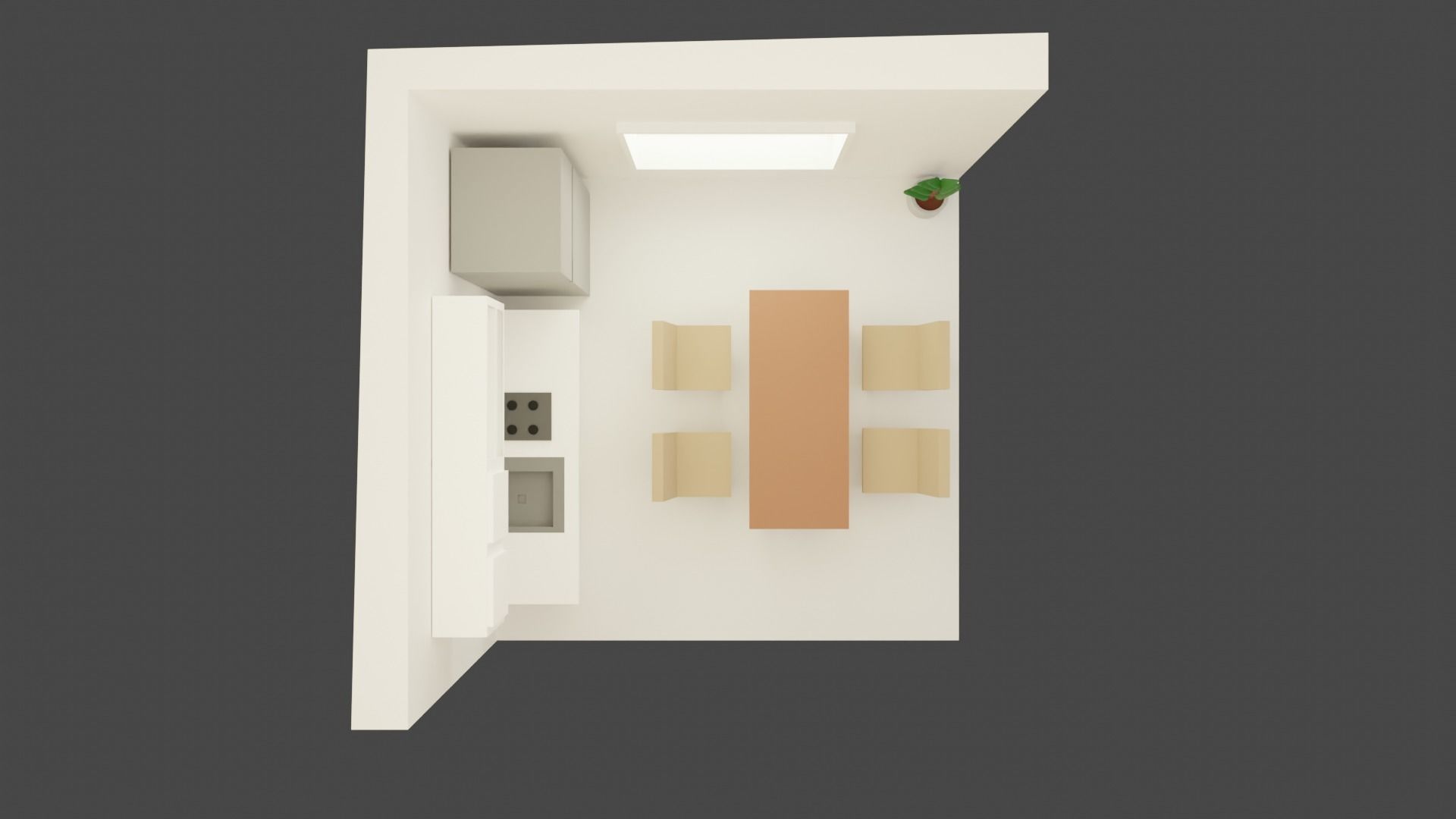 3D isometric low poly minimal kitchen Low-poly 3D model_4