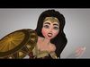 Wonder Woman Cartoon Rigged 3D Character 3D model_1