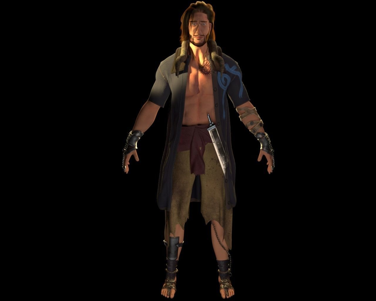 Dude Character Low-poly 3D model_4