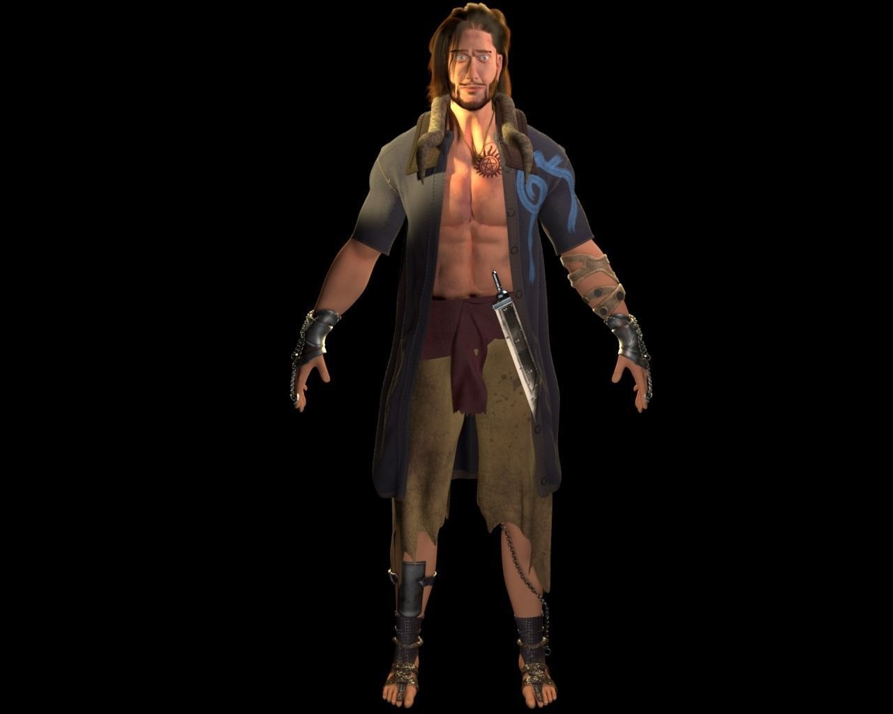 Dude Character Low-poly 3D model_5
