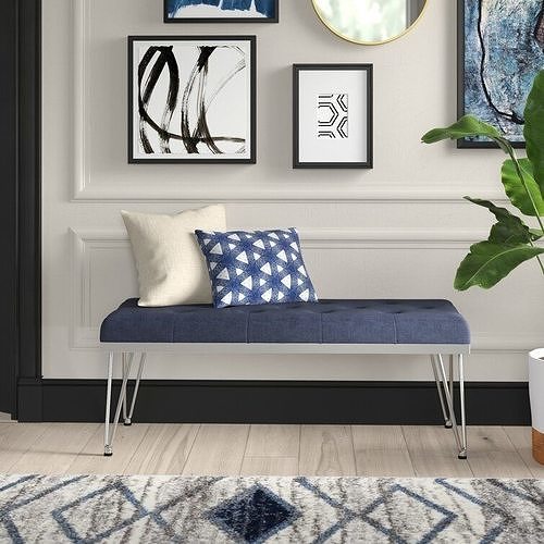 Brychan Upholstered Bench - 2 Colour 3D model