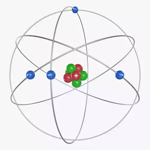 Atom Nuclear Model - Rutherford 3D model