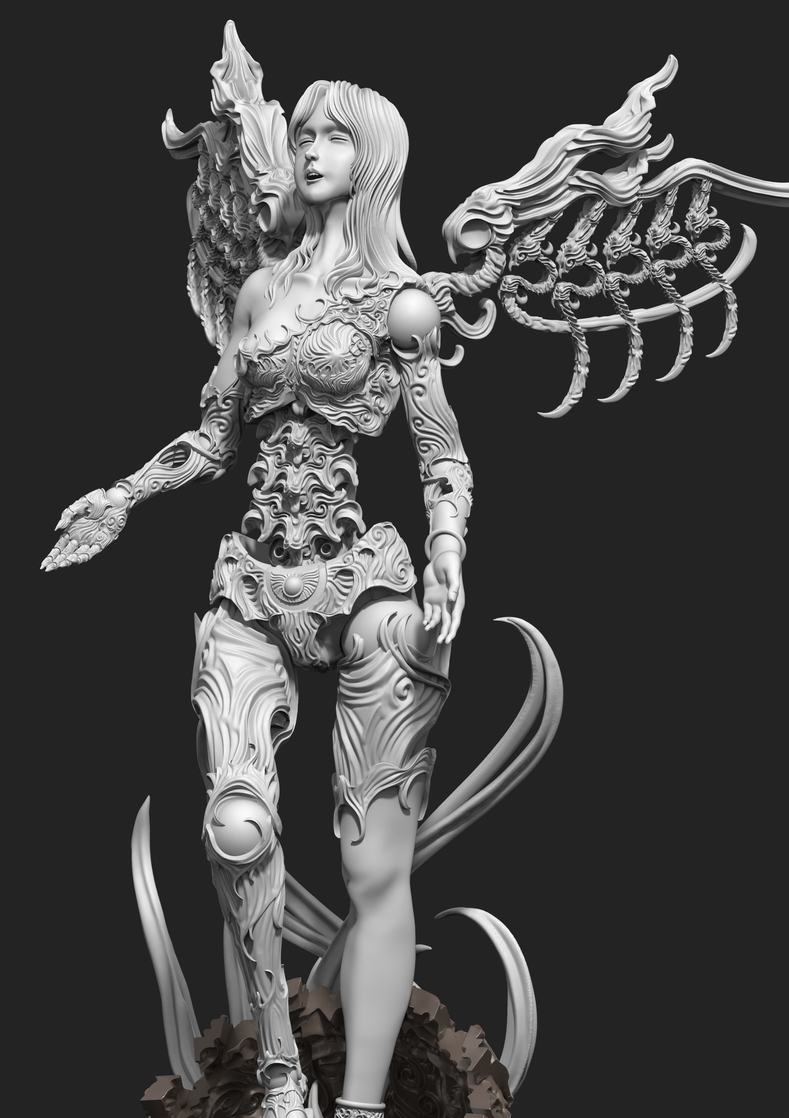 Game Assets Printed Models Angel Figures Board Game Version 3D print model_2