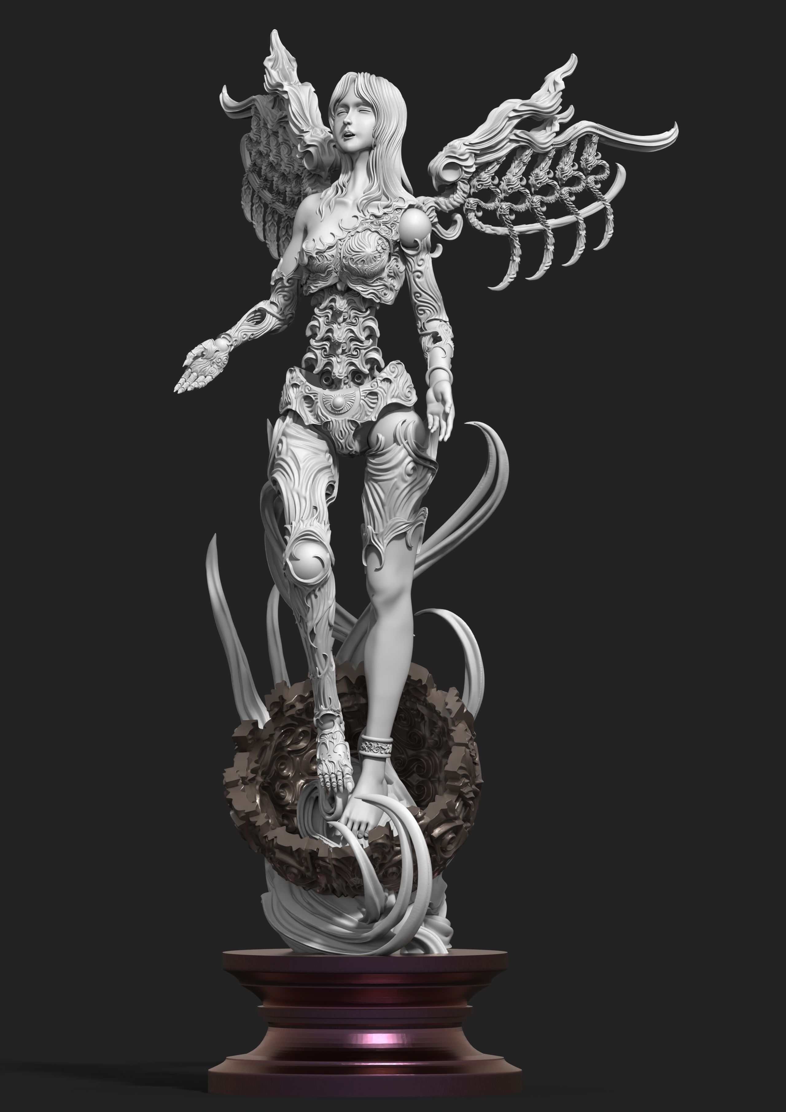 Game Assets Printed Models Angel Figures Board Game Version 3D print model_3