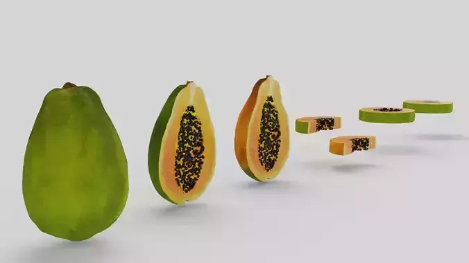 Papaya sliced papayas