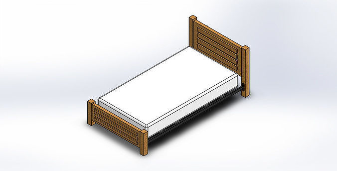 Simple Bed Design in Solidworks  3D model