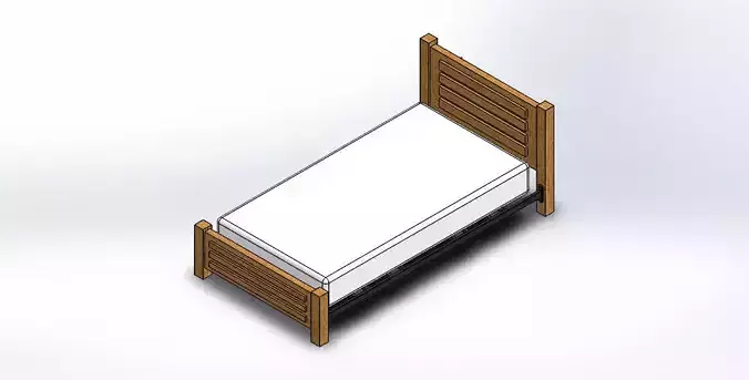Simple Bed Design in Solidworks 3D model