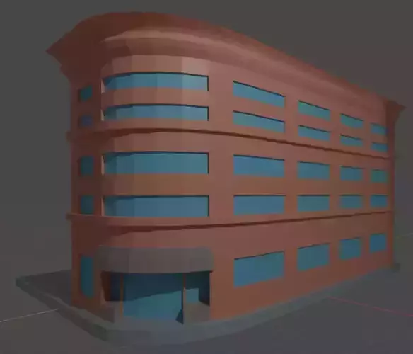 Two Colorful Low Poly Buildings