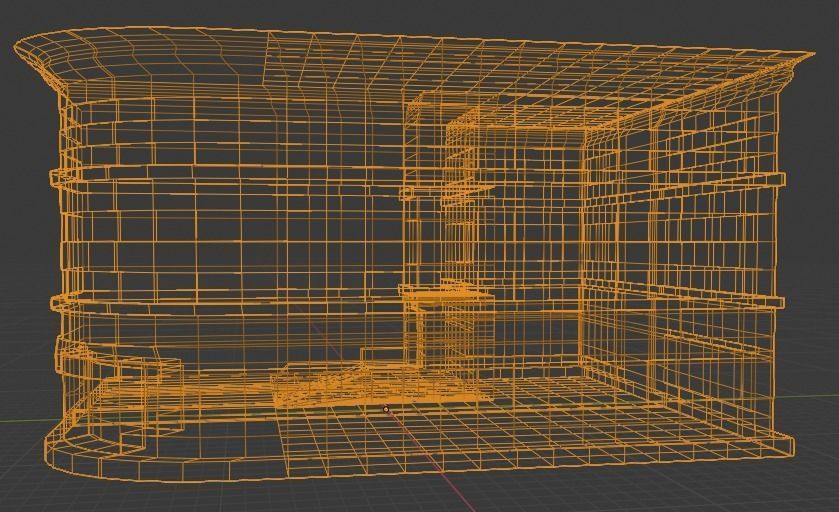 Two Colorful Low Poly Buildings Low-poly 3D model_9