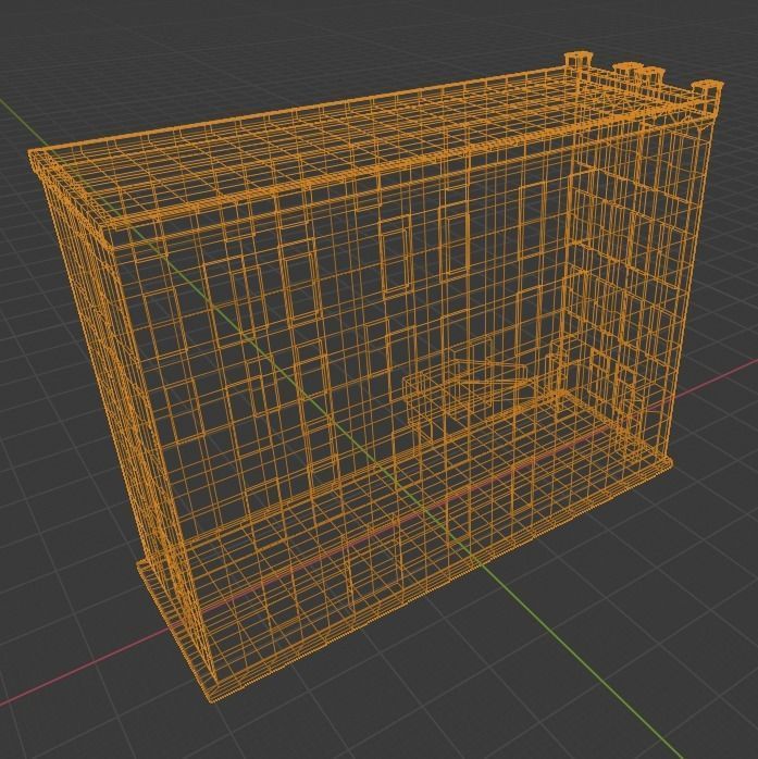 Two Colorful Low Poly Buildings Low-poly 3D model_22