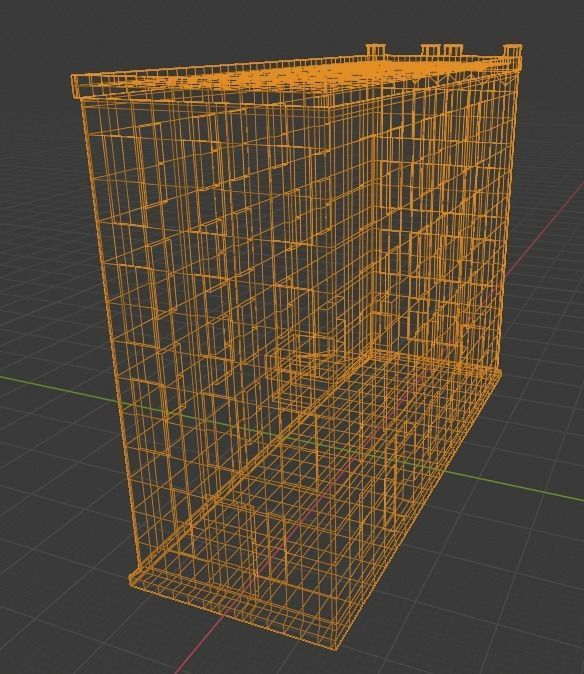 Two Colorful Low Poly Buildings Low-poly 3D model_23