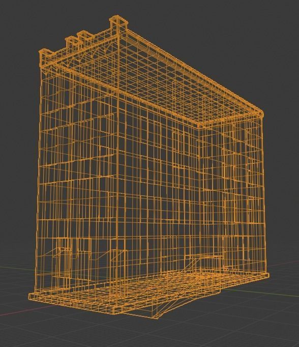 Two Colorful Low Poly Buildings Low-poly 3D model_19