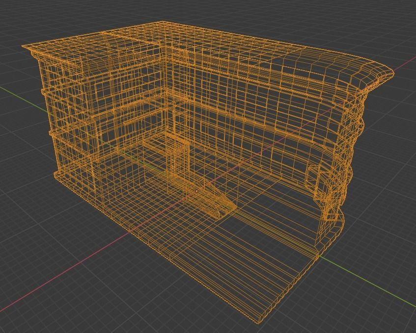 Two Colorful Low Poly Buildings Low-poly 3D model_8