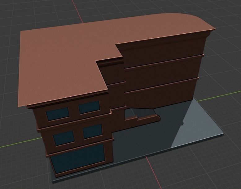 Two Colorful Low Poly Buildings Low-poly 3D model_10