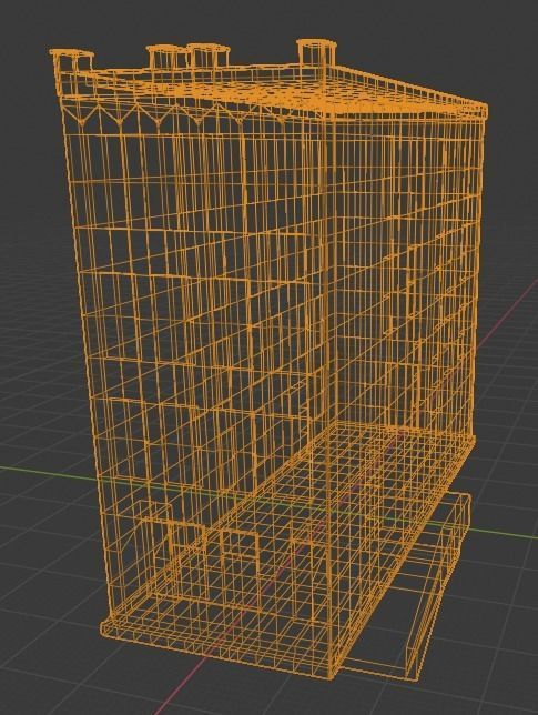Two Colorful Low Poly Buildings Low-poly 3D model_20