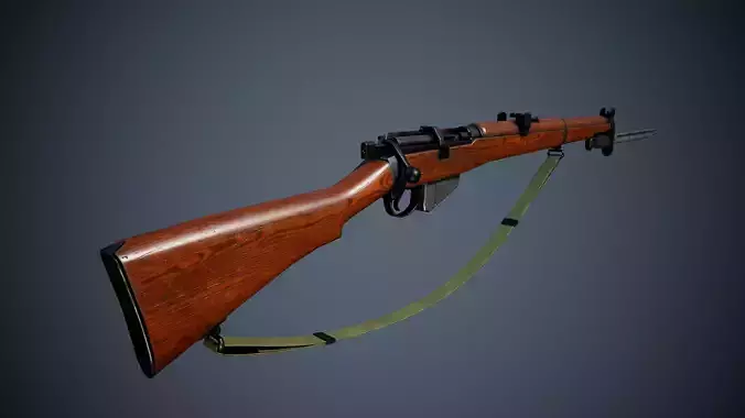 Lee Enfield MK III - WW2 rifle Low poly PBR Low-poly 3D model